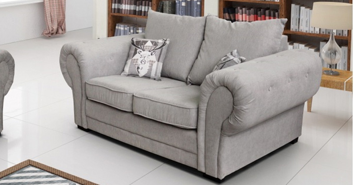 Baron 2 Seater Sofa Silver Formal Cushions